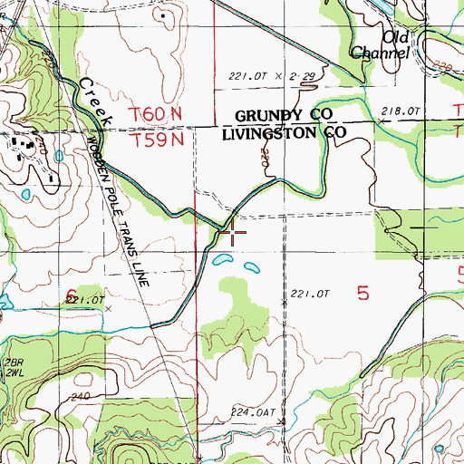 Topographic Map of South Fork Gees Creek, MO