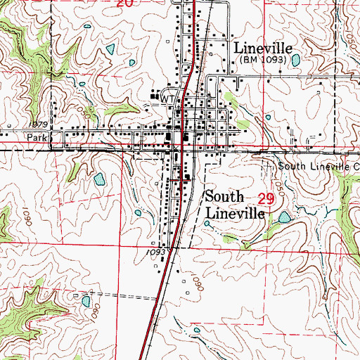 Topographic Map of South Lineville, MO