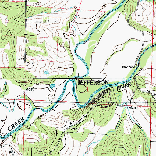 Topographic Map of South Moreau Creek, MO