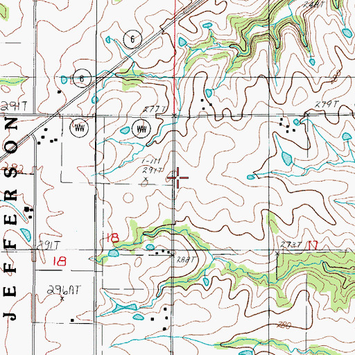 Topographic Map of South Oakland School (historical), MO