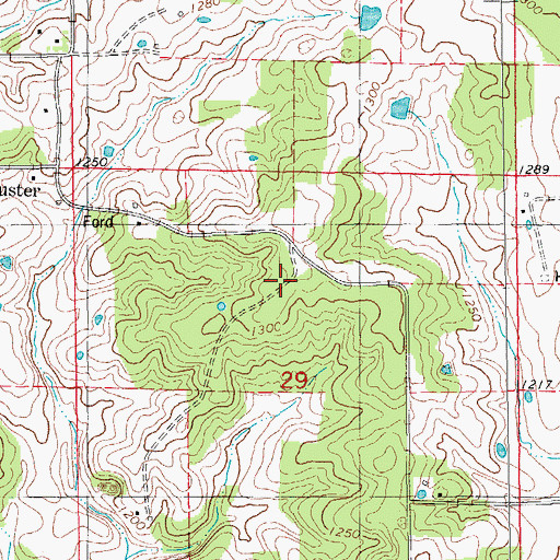Topographic Map of South Ozark School (historical), MO