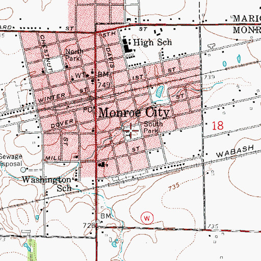 Topographic Map of South Park, MO