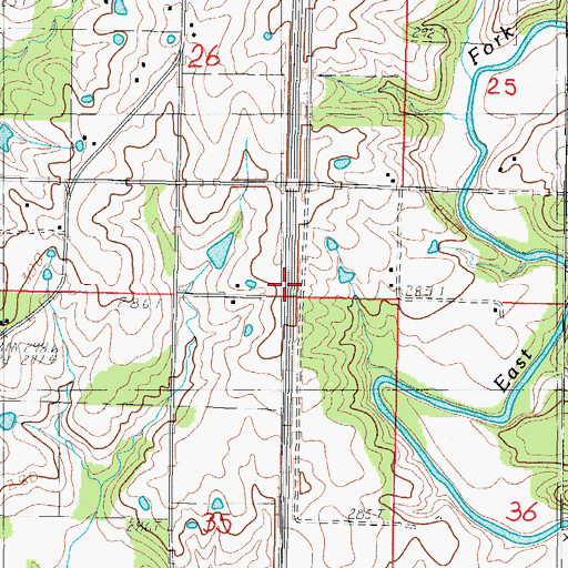 Topographic Map of South Pine School (historical), MO