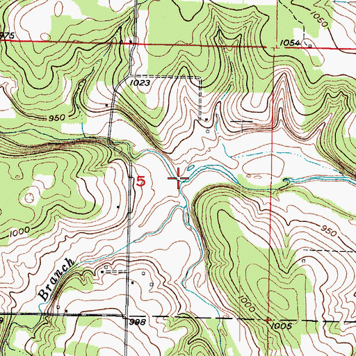 Topographic Map of South Prong Sons Creek, MO
