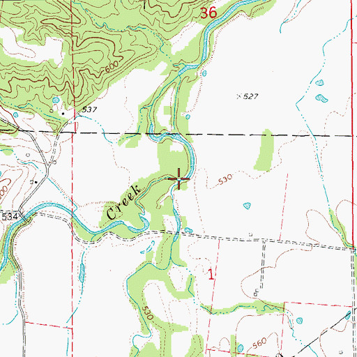 Topographic Map of South Spencer Creek, MO