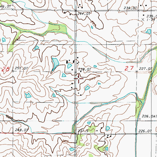 Topographic Map of South Victory School, MO