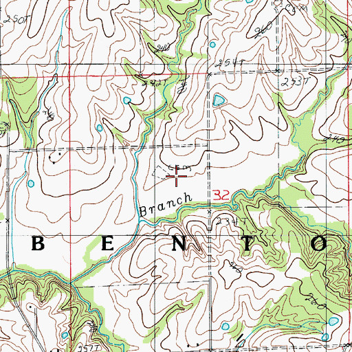 Topographic Map of Southerland Cemetery, MO