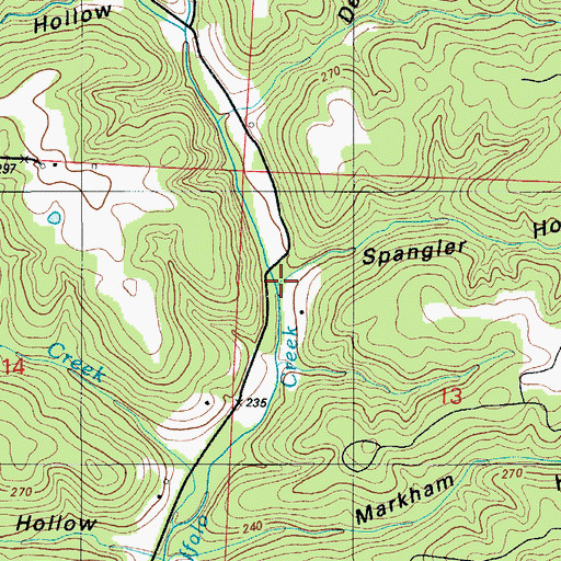 Topographic Map of Spangler Hollow, MO