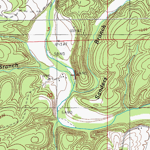 Topographic Map of Spargo Branch, MO