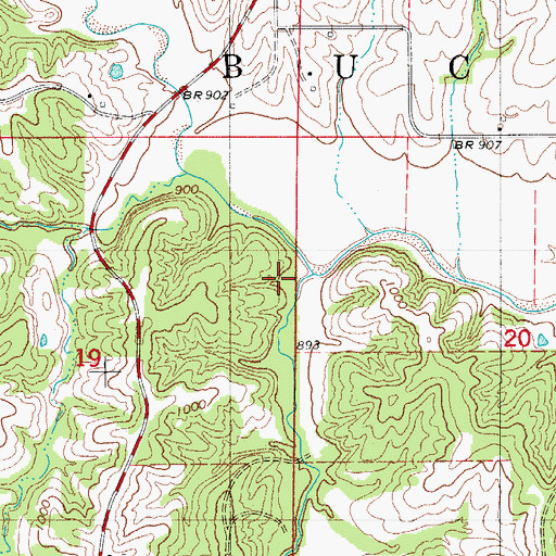 Topographic Map of Spears Branch, MO