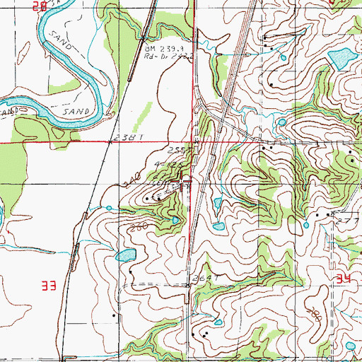Topographic Map of Spears Cemetery, MO
