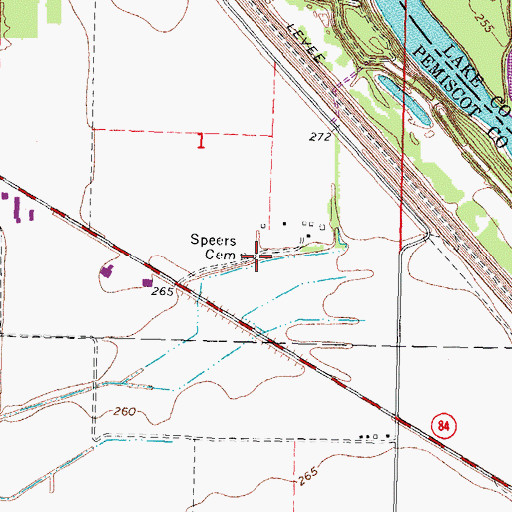 Topographic Map of Speers Cemetery, MO