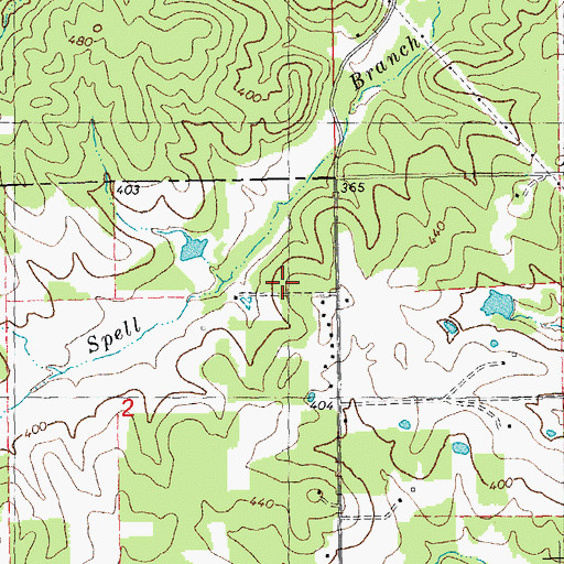 Topographic Map of Spell School (historical), MO