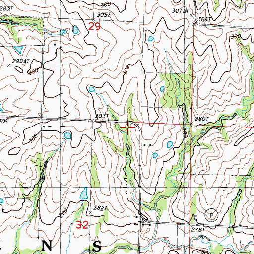 Topographic Map of Spessard School (historical), MO