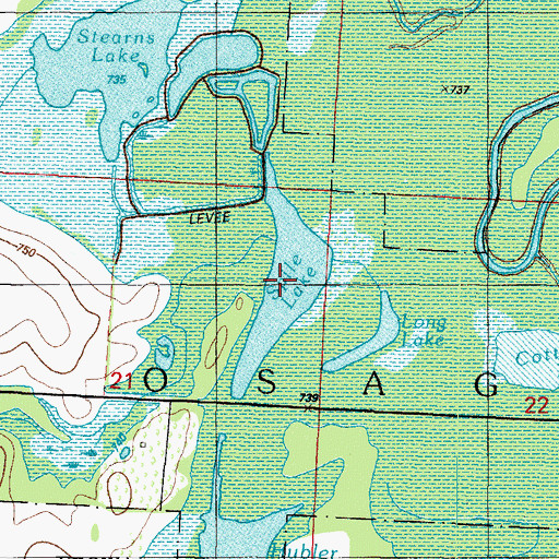 Topographic Map of Spile Lake, MO
