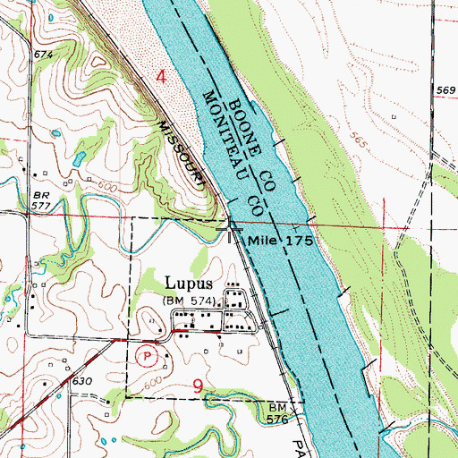 Topographic Map of Splice Creek, MO
