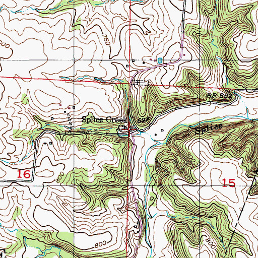 Topographic Map of Splice Creek Church, MO