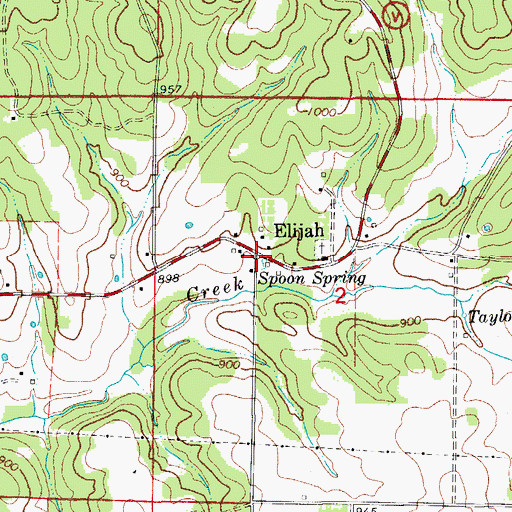 Topographic Map of Spoon Spring, MO