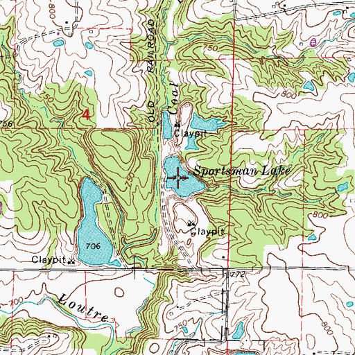 Topographic Map of Sportsman Lake, MO
