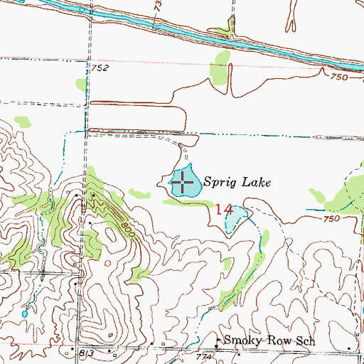 Topographic Map of Sprig Lake, MO