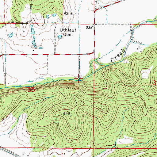 Topographic Map of Spring Branch, MO