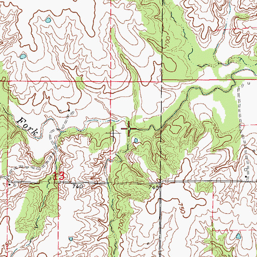 Topographic Map of Spring Branch, MO