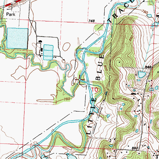 Topographic Map of Spring Branch, MO