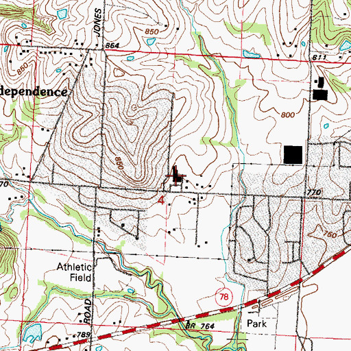 Topographic Map of Spring Branch Elementary School, MO