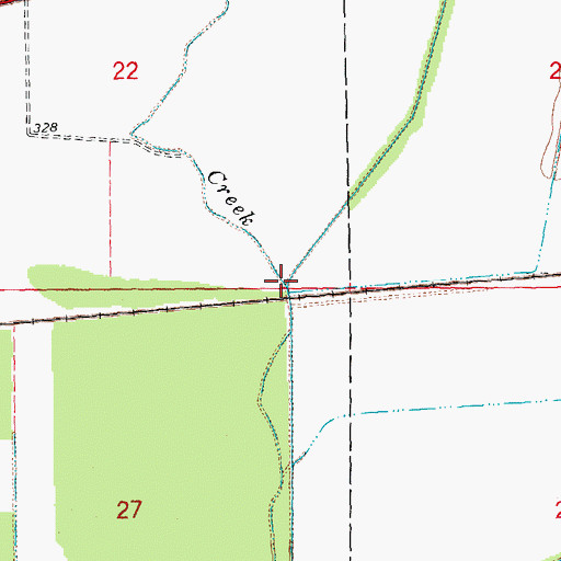 Topographic Map of Spring Creek, MO