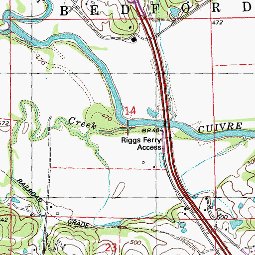 Topographic Map of Spring Creek, MO