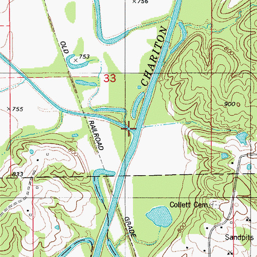 Topographic Map of Spring Creek, MO