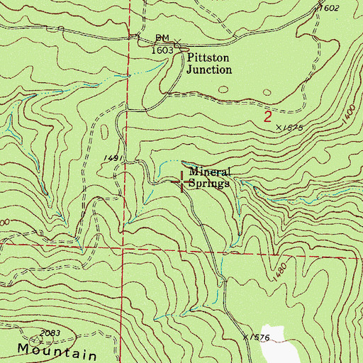 Topographic Map of Mineral Springs, AR