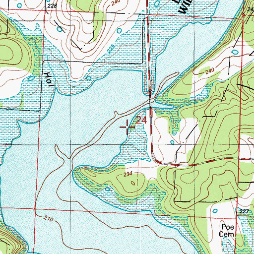 Topographic Map of Spring Grove Church, MO