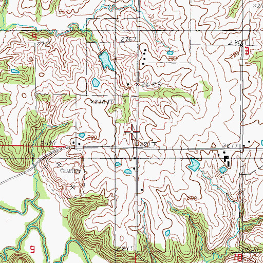Topographic Map of Spring Hill School (historical), MO