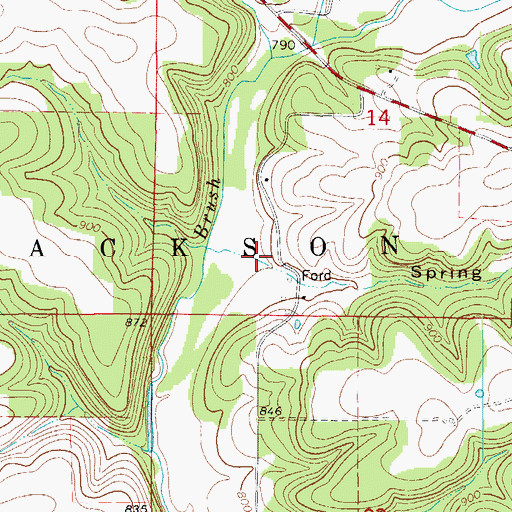 Topographic Map of Spring Hollow, MO