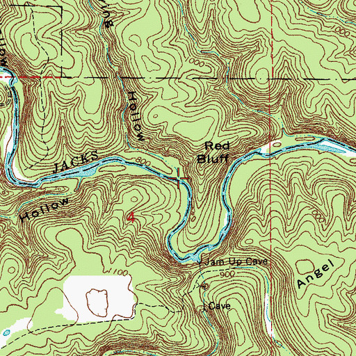 Topographic Map of Spring Hollow, MO