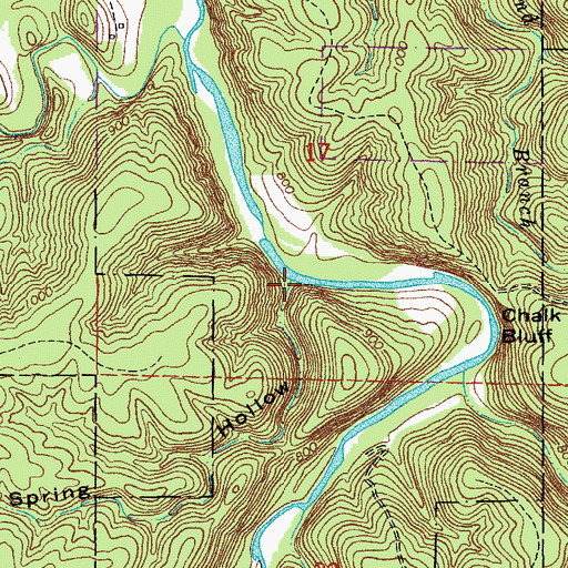 Topographic Map of Spring Hollow, MO