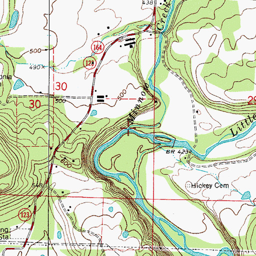 Topographic Map of Minnow Creek, AR