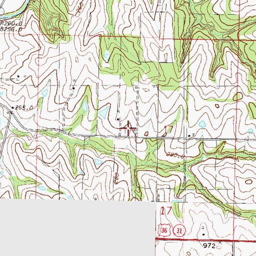 Topographic Map of Spring Hollow School, MO