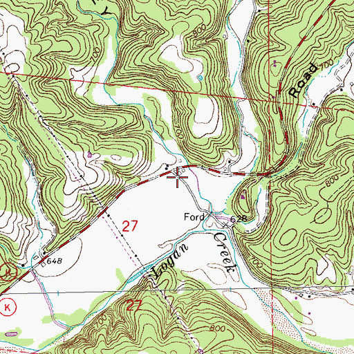 Topographic Map of Spring Valley, MO