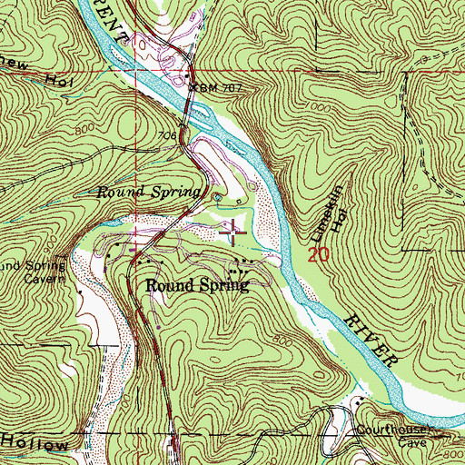 Topographic Map of Spring Valley, MO
