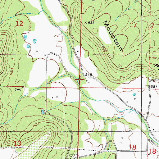 Topographic Map of Minnow Creek School, AR