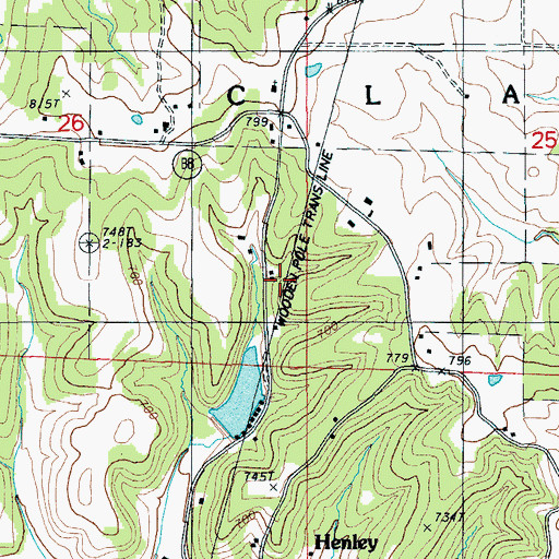 Topographic Map of Spring Valley Church, MO