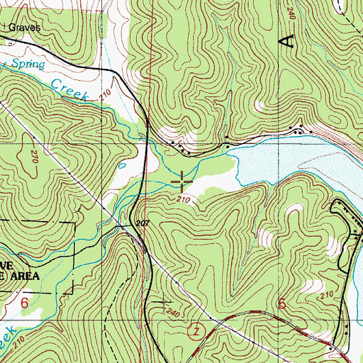 Topographic Map of Spring Valley Creek, MO