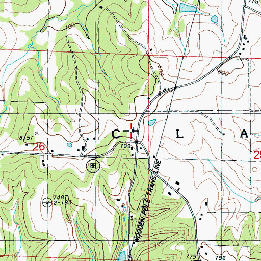 Topographic Map of Spring Valley School (historical), MO