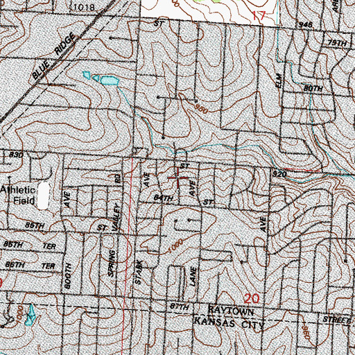 Topographic Map of Spring Valley Elementary School, MO