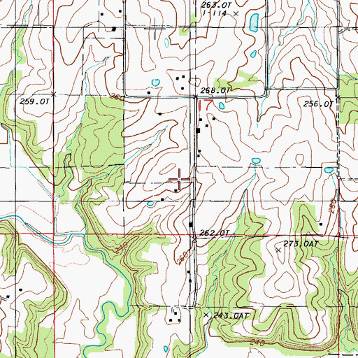 Topographic Map of Spring Valley School (historical), MO