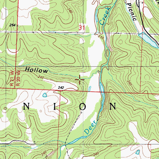 Topographic Map of Spry Hollow, MO
