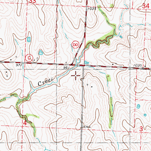 Topographic Map of Squaw Creek School (historical), MO