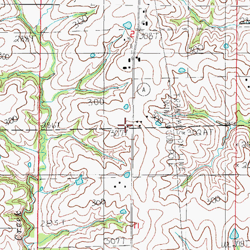 Topographic Map of Squires School, MO